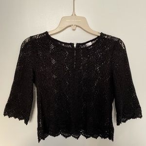 H&M Black Lace Crop Top Size 2